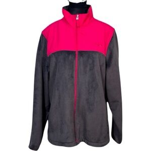 Fila Women’s XL Gray Pink Fleece Jacket Zip Soft Polyester Casual Sport Coat